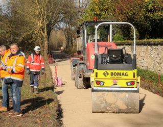 Travaux pour la construction de la véloroute Cœur de France à Vélo